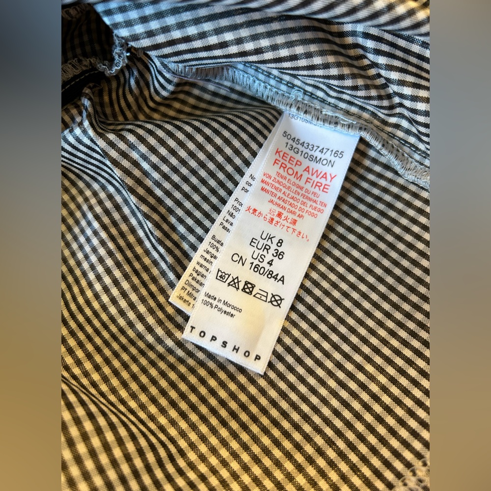 Topshop Black and Tan Checkered Plaid Blouse - Picture 13 of 13